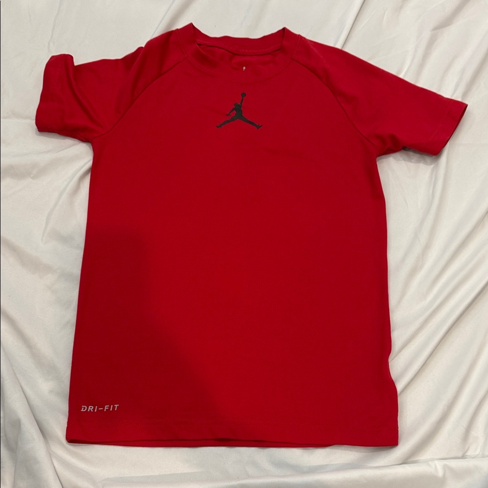 Jordan Red Dri-FIT Tee with Black Logo size S